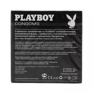 Playboy Презервативы ребристые с точечной структурой 3 шт