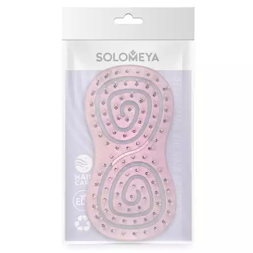 Solomeya Подвижная био-Расческа для волос мини Светло-розовая