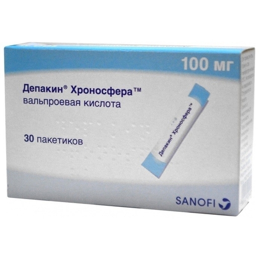 Депакин Хроносфера  Гранулы с пролонгированным высвобождением 100 мг 30 шт