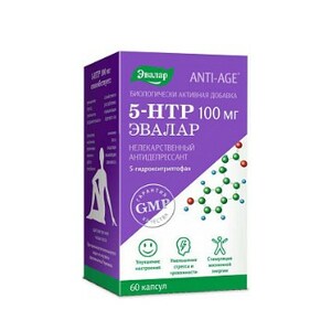 Эвалар Anti-Age 5-гидрокситриптофан 5-HTP 100 мг Капсулы массой 250 мг 60 шт