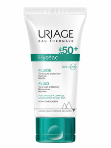 Uriage Hyseac Эмульсия солнцезащитная для жирной и комбинированной кожи SPF50+ 50 мл эмульсия солнцезащитная spf50 hyseac uriage урьяж 50мл