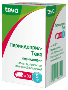 Периндоприл-Тева таблетки 5 мг 30 шт периндоприл тева таблетки 5 мг 30 шт