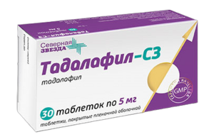 Тадалафил-СЗ Таблетки покрытые пленочной оболочкой 5 мг 30 шт тадалафил таблетки 5 мг 28 шт