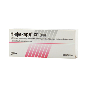 цена Нифекард XL Таблетки с пролонгированным высвобождением покрытые пленочной оболочкой 30 мг 30 шт