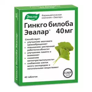 Гинкго Билоба Таблетки 40 мг 40 шт