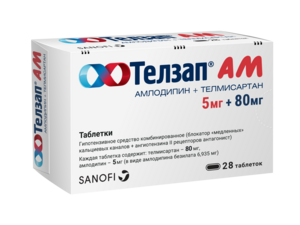 цена Телзап АМ Таблетки 5 мг + 80 мг 28 шт