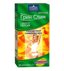 Грин Слим Фиточай с персиком фильтр-пакеты 2 г 30 шт цена и фото