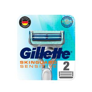 Gillette Skinguard Sensitive Кассеты сменные для бритья 2 шт gillette набор подарочный бритва skinguard sensitive с эксклюзивной хромированной ручкой для мужчин со сменной кассетой и подставкой