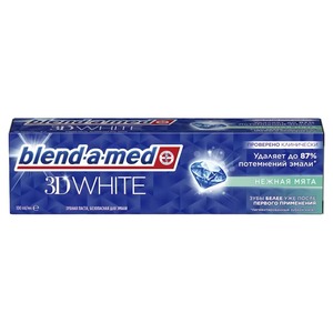 Blend-a-Med Паста зубная 3D White Нежная мята 100 мл 1 шт зубная паста blend a med pro expert крепкие зубы тонизирующая мята 100 мл