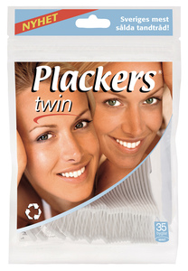 plackers twin флоссер для ухода за полостью рта мята Plackers twin Флоссер 35 шт