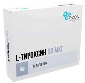 L-Тироксин Таблетки 50 мкг 100 шт л тироксин таб 75мкг 100