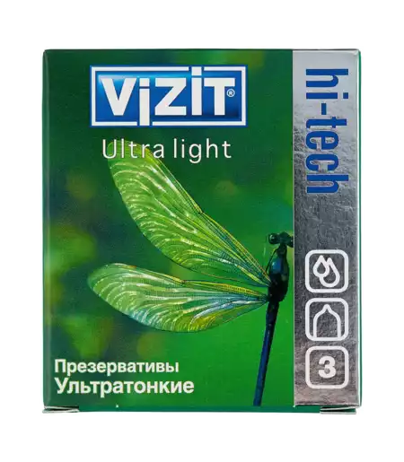 Vizit Hi-Tech Ultra Light Презервативы ультратонкие 3 шт