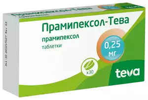 Прамипексол-тева Таблетки 0,25 мг 30 шт