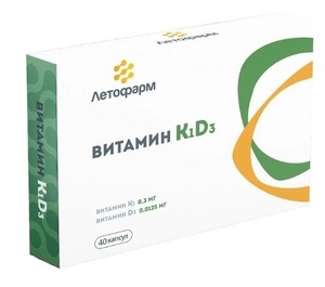 Летофарм Витамин K1 D3 Капсулы массой 350 мкг 40 шт