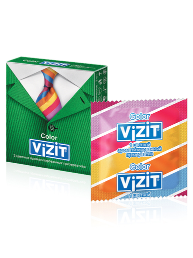 Vizit Презервативы цветные ароматизированные 3 шт
