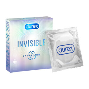 Durex Invisible Extra Lube Презервативы 3 шт презервативы утолщенные с дополнительной смазкой extra safe durex дюрекс 12шт