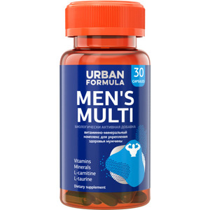 urban formula urban formula витамины группы в b complex multi Urban Formula Men's Multi Витаминно-минеральный комплекс для мужчин от А до Zn Капсулы 30 шт
