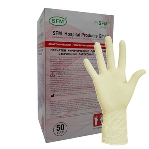 SFM Перчатки хирургические латексные стерильные размер 8 50 пар