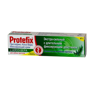 Protefix Крем фиксирующий для протезов алоэ вера 40 мл крем для зубных протезов фиксирующий гипоаллергенный protefix протефикс 40мл