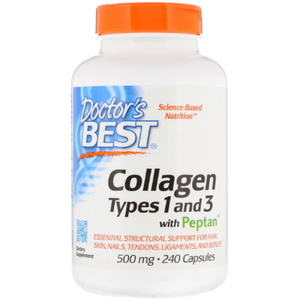 Доктор бэст коллаген 1 и 3 типа с витамином С Капсулы массой 810 мг 240 шт doctor s best collagen types 1