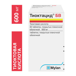 Тиоктацид Таблетки покрытые пленочной оболочкой 600 мг 30 шт
