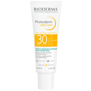 цена Bioderma Photoderm AKN Mat SPF30 Matifying Fluid Эмульсия матирующая для лица 40 мл
