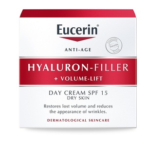 Eucerin Hyaluron-Filler + Volume-Lift Крем дневной для сухой кожи с SPF 15 50 мл антивозрастной крем для дневного ухода за сухой кожей spf 15 eucerin hyaluron filler and volume lift 50 мл