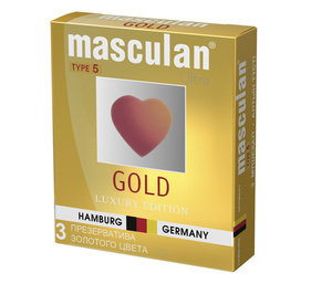 Masculan Ultra 5 Презервативы утонченные латексные золотого цвета 3 шт цена и фото