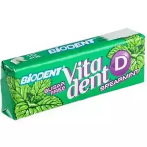 Биодент Резинка жевательная без сахара с витамином D 10 подушечек