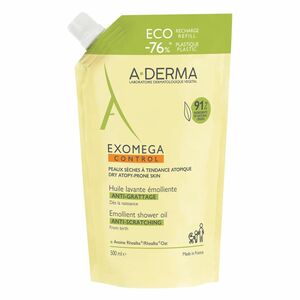 A-derma Exomega Экзомега Контрол Масло смягчающее для душа сменный блок 500 мл