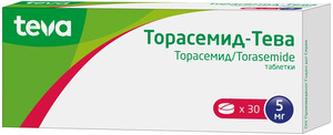 Торасемид-Тева Таблетки 5 мг 30 шт торасемид таблетки 5 мг 30 шт