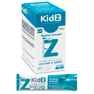 Kidz жидкий кальций сироп в стиках 5 мл 20 шт