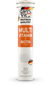 SanUltraVit Мультивитамины и биотин Таблетки шипучие 20 шт комплекс витаминов и минералов для укрепления иммунитета plantago multivitamin