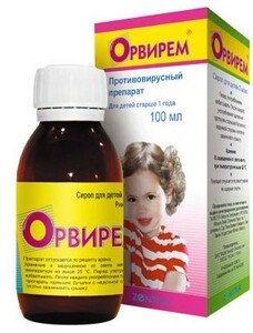 Орвирем (римантадин) Сироп для детей 0,2 % 100 мл римантадин кидс сироп 100мл