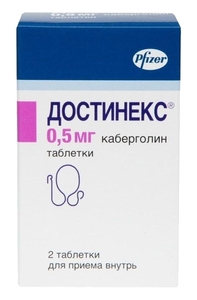 Достинекс Таблетки 0,5 мг 2 шт