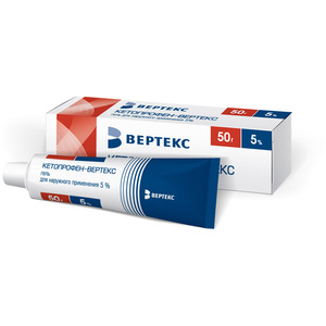 Кетопрофен-Вертекс Гель 5 % 50 г кетопрофен гель 2 5 % 30 г