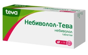 Небиволол -Тева Таблетки 5 мг 56 шт инлита таблетки 5 мг 56 шт