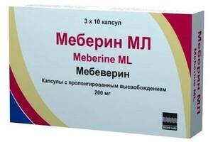 Мебеверин МЛ Капсулы с пролонгированным высвобождением 200 мг 30 шт дюспаталин капсулы с пролонгированным высвобождением 200 мг 30 шт