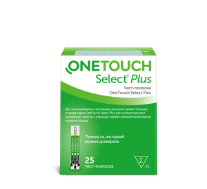 One Touch Select Plus Тест-полоски 25 шт ван тач глюкометр селект плюс флекс