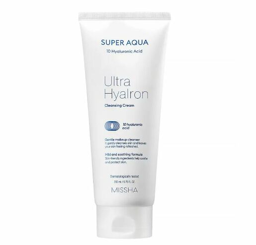 Missha Пенка кремовая для умывания и снятия макияжа Super Aqua Ultra Hyalron 200 мл