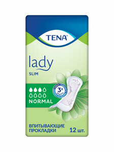 Tena Lady Slim Normal прокладки урологические 12 шт tena bed underpad normal простыни впитывающие 60х60 см 5 шт