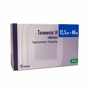 Телмиста Н Таблетки 40 мг + 12,5 мг 28 шт