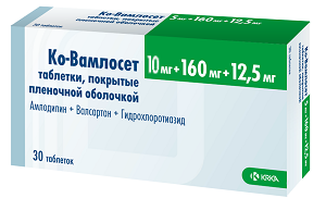 Ко-Вамлосет Таблетки покрытые оболочкой 10 мг + 160 мг + 12,5 мг 30 шт цетиризин 10 мг 10 шт таблетки покрытые пленочной оболочкой