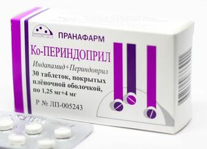 Ко-Периндоприл Таблетки покрытые пленочной оболочкой 1,25 мг + 4 мг 30 шт