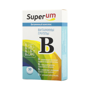 Superum Витамины группы В Таблетки 30 шт цена и фото