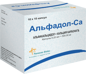 Альфадол-Cа 0,25 мкг + 500 мг Капсулы 100 шт