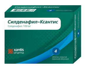 Силденафил-Ксантис Таблетки 100 мг 4 шт силденафил ксантис таб ппо 100мг n4