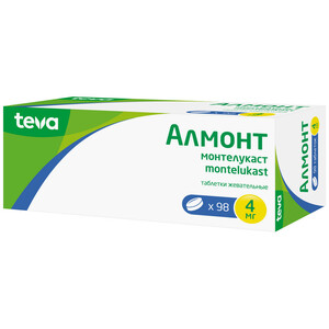 Алмонт Таблетки жевательные 4 мг 98 шт алмонт таблетки жевательные 5 мг 98 шт
