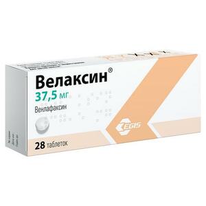 Велаксин Таблетки 37,5 мг 28 шт хлорелла в таблетках 250 мг ритмико 50 г
