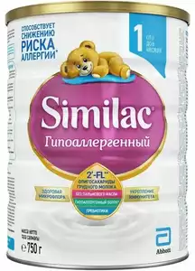 Similac гипоаллергенный 1 смесь сухая для детей 750 г